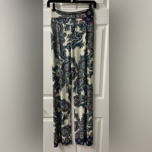 Chic Paisley Print Maxi Pants